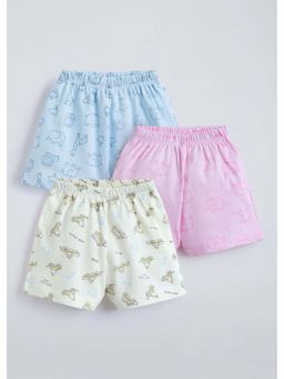 Hopscotch - Multi-Colour Cotton Animal Shorts (Pack of 3)