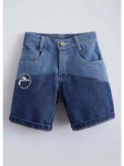 Hopscotch - Blue Ombre Bleach Cotton Denim Shorts