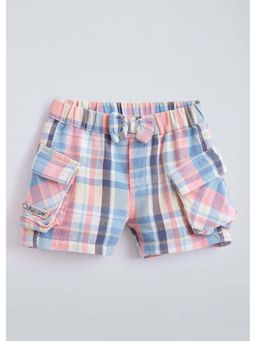 Hopscotch - Pink Bow Applique Plaid Shorts