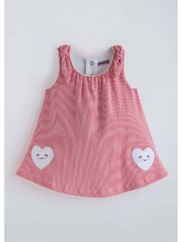 Hopscotch - Red Cotton Striped A-line Dress