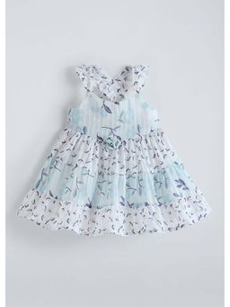 Hopscotch - Green Floral Applique Dress