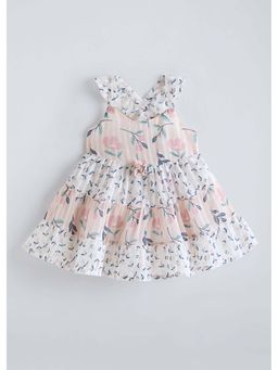 Hopscotch - Peach Floral Applique Dress
