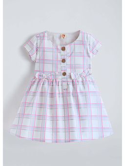 Hopscotch - Purple Bow Applique Checkered Dress