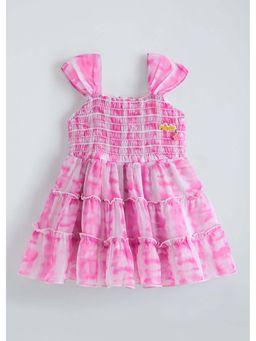 Hopscotch - Pink Tie and Dye Smocking Dress