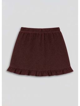Hopscotch - Maroon Ruffle Hem Skirt