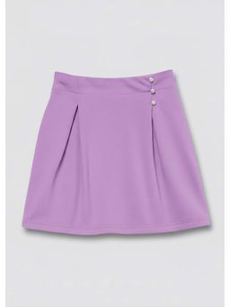 Hopscotch - Lavender Pearl Pleated Button Skirt