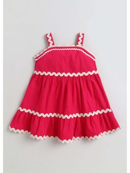 Hopscotch - Pink Scalloped Lace Cotton Dress