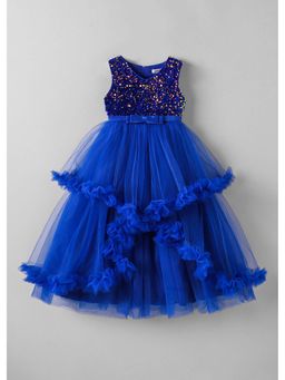Hopscotch - Blue Sequined Bow Applique Gown