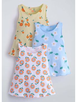 Hopscotch - Multi-Colour All Over Print Dresses (Pack of 3)