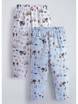 Hopscotch - White All Over Print Cotton Pyjamas (Pack of 2)