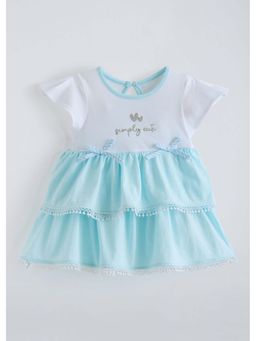 Hopscotch - White Colour-Block Dress