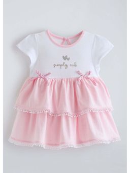 Hopscotch - White Colour-Block Dress
