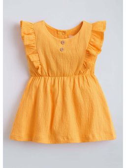 Hopscotch - Orange Ruffled Cotton Dress