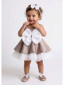 Hopscotch - Brown Bow Applique Dress