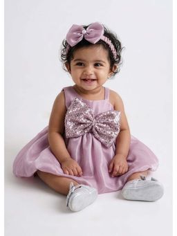 Hopscotch - Purple Bow Applique Dress
