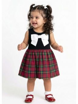 Hopscotch - Black Bow Applique Cotton Dress