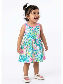 Hopscotch - Multi-Colour Cotton Tropical Dress