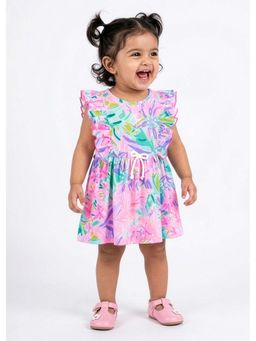 Hopscotch - Multi-Colour Cotton Tropical Dress