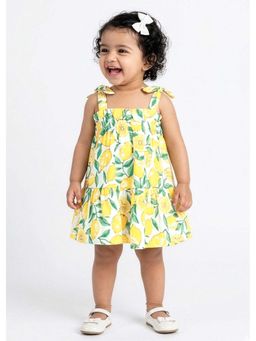 Hopscotch - White Cotton Lemon Strappy Dress