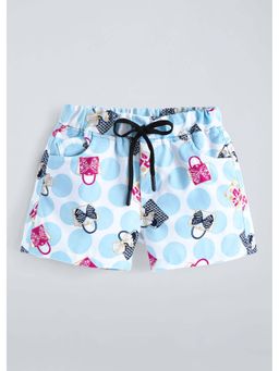 Hopscotch - Blue Cotton All Over Print Shorts