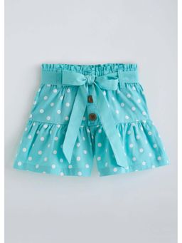 Hopscotch - Aqua Polka Dot Cotton Shorts