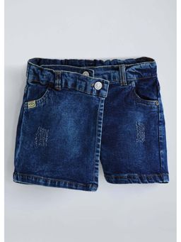 Hopscotch - Blue Denim Distress Shorts