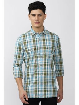 Peter England - Men Blue Super Slim Fit Casual Shirt