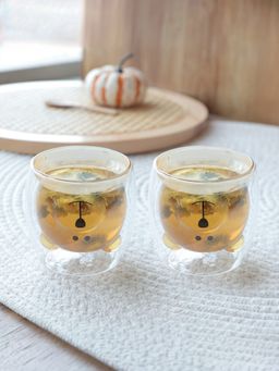 UMAI - Teddy Bear Doubled Walled Mug 250ML Amber Pack of 2