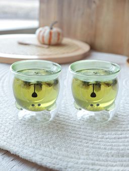 UMAI - Teddy Bear Doubled Walled Mug 250ML Green Pack of 2