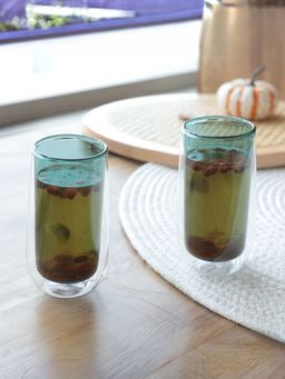 UMAI - Coloured Double Walled Mug 240ML Green Pack of 2