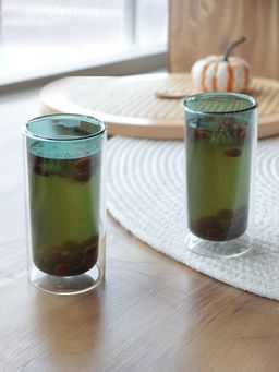 UMAI - Coloured Double Walled Mug 250ML Green Pack of 2