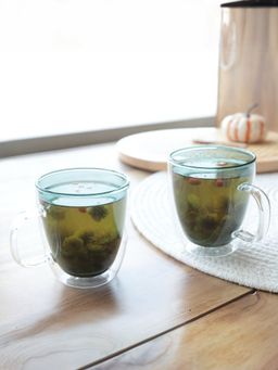 UMAI - Coloured Double Walled Mug 400ML Green Pack of 2