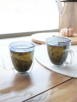 UMAI - Coloured Double Walled Mug 400ML Blue Pack of 2