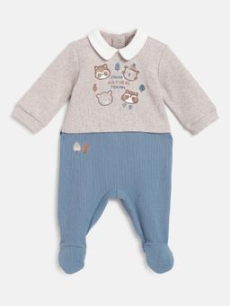 Chicco - Boys Medium Natural Applique Nappy Opening Babysuit