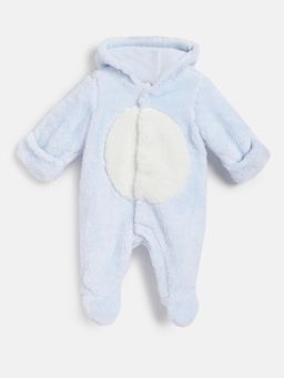 Chicco - Boys Light Blue Solid Front Opening Babysuit