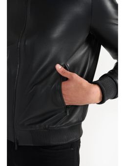 Perona - Edwin Men Black Leather Full Sleeves Jacket