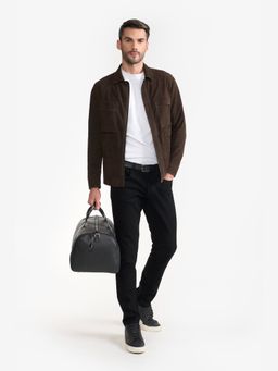 Perona - Travis Men Brown Suede Full Sleeves Jacket