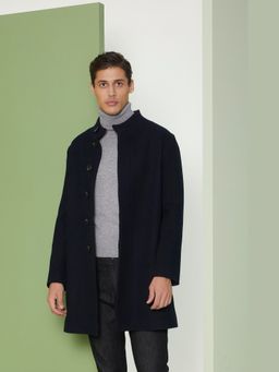 Perona - Ito Men Navy Blue Woolen Full Sleeves Jacket