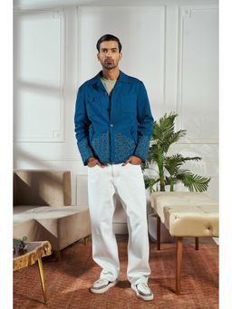 Philocaly - Kyanos Blue Regular Fit Denim Shackets