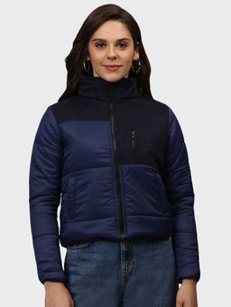 Campus Sutra - Navy Blue Solid Jacket