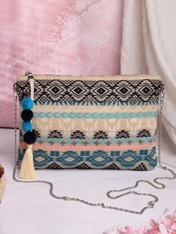 Anekaant - Women Printed Multi-Color Sling Bag with Detachable Strap