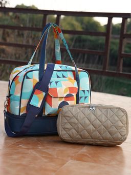 Anekaant - Women Printed Multi-Color Duffle Bag with Pouch