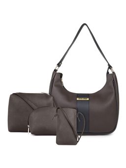 Legal Bribe - Women Textured Brown Handbag with Sling Bag & Pouches