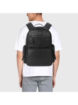VENEER - Unisex Solid Black Backpack (M)