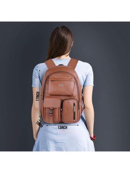 VENEER - Unisex Solid Tan Backpack (M)
