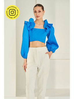 By The Bay - Dragon Fly Blue Crop Top