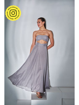 By The Bay - Grey Shimmer Bustier Dress