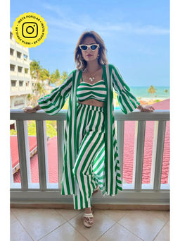 By The Bay - Athens Green Stripes Co-Ord (Set of 3)