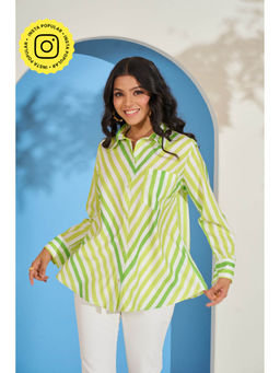 By The Bay - Lime Green Striped Shirt