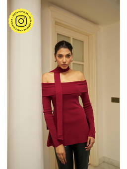 By The Bay - Maroon Arabella Knit Sweater